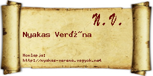 Nyakas Veréna névjegykártya